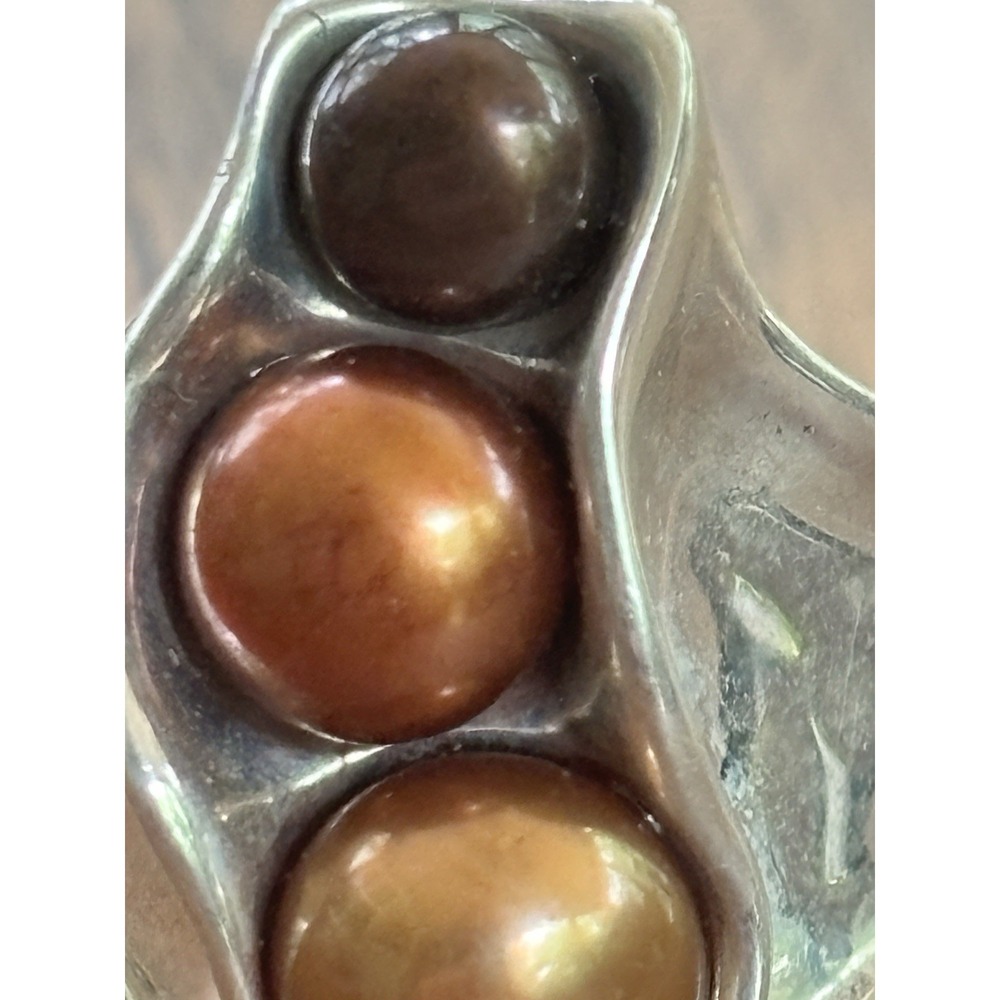 HAGIT GORALI ISRAEL 925 STERLING SILVER AND TAHITIAN PEARLS RING SIZE 10 - Picture 3 of 7